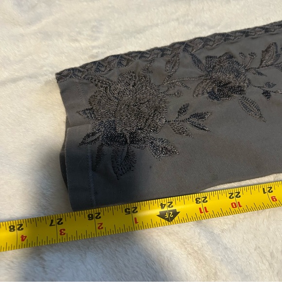 Women’s Johnny Was Gray Floral Embroidered Pants XL Boho Western Hippie - Picture 12 of 16